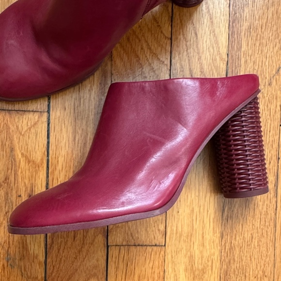 Women's Burgundy Heeled Mules 8/39 Brand new - Picture 2 of 5